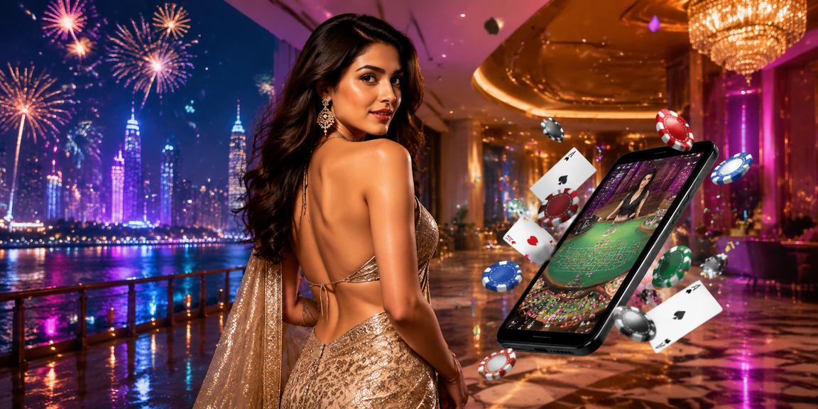 Mumbai night entertainment casino with neon lights